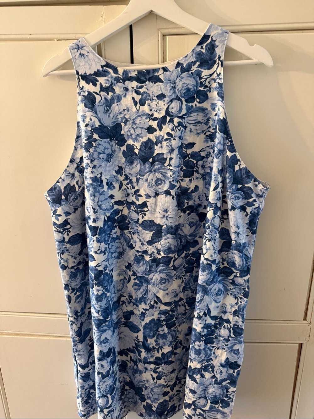 Abercrombie & Fitch Blue and White High Neck Mini Dress